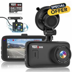 Dash Cam Front and Rear with 64GB SD Card 1080P FHD Dashcam for Car 170° Wide Angle Dashboard Car Camera With WDR Night Version