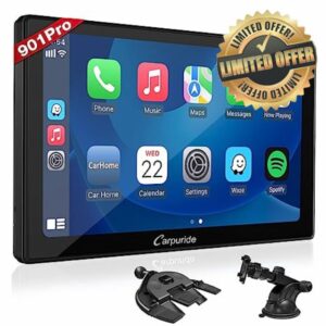 [2023 Newest ] Carpuride W901 Pro with Wireless Bluetooth Transmission Portable Apple Carplay & Andorid Auto