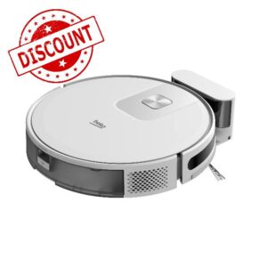 Beko Robot Cleaner VRR60314VW | White/Chrome Design | 150 Minute Run Time | 2000 Pa Suction Power | 4 Cleaning Modes | Mophead and water tank | Wifi connected/Smartphone compatible