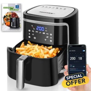 Aigostar Smart WiFi 7L Air Fryer with Recipes Cookbook