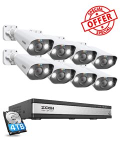 ZOSI 4K PoE CCTV Camera Systems with Spotlight