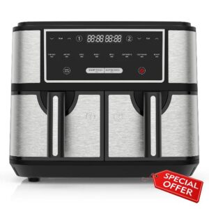 EUARY Best 9L Large Dual Basket Air Fryers for Family