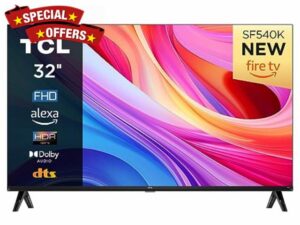 TCL 32SF540K 32 inch FHD Fire TV with OS7 Smart television - HDR & HLG-Dolby Audio-DTS Virtual X/DTS-HD-Metal Bezel-less-Dual-band Wifi 5-with Fire OS 7 system            [Energy Class F]