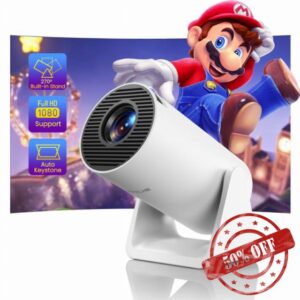 【Auto Keystone & 270°Rotatable Stand】Mini Projector