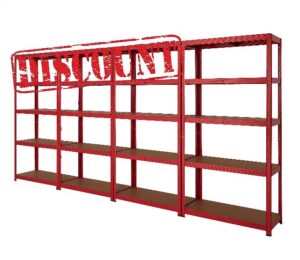 BiGDUG Garage Shelving Units: 2-4 Bay 178cm x 90cm x 40cm - 5 Tier Shelves for Storage – 875kg per bay – Boltless Workshop Shed Racking (Pack of 4)