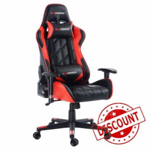 GTFORCE PRO GT Reclining Sports Racing Gaming Office Desk PC CAR Faux Leather Chair (Red)