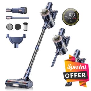 HONITURE S15 Cordless Vacuum Cleaner 38Kpa Powerful Stick Vacuum with Touch Display