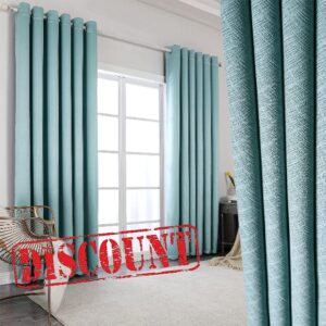 Fully Blackout Eyelet Curtains teal green - Thermal Insulated & Noise Reducing