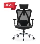 SIHOO Ergonomic Office Chair with 4D Arms, 2-Way Lumbar Support - Adjustable Seat Depth - PU Head...