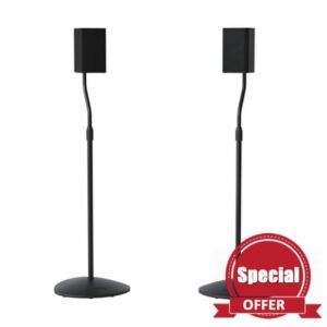Sanus Adjustable Height Speaker Stand - Extends 28" to 38" - Holds Satellite & Small Bookshelf Speakers (i.e. Bose