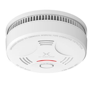 10-Year Battery Fire Alarm Smoke Detector with LED Indicator & Silence Button