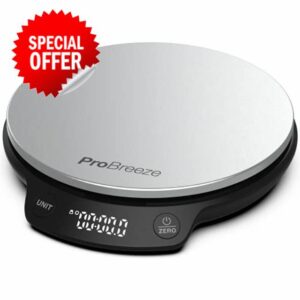 Pro Breeze Kitchen Scales Digital - Stainless Steel Digital Scales Kitchen High Precision Kitchen Weigh Scale for Baking and Cooking in g/ml/fl oz/lb oz