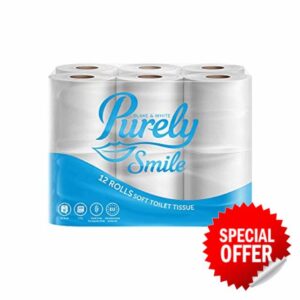 Blake & White Purely Smile 3ply Soft Toilet Roll | Pack of 12 | PS1125 | FSC Certified