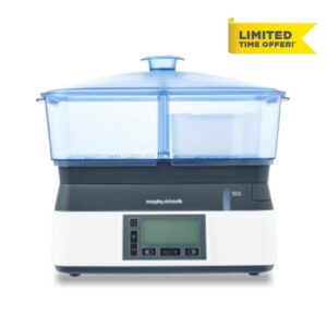 Morphy Richards 48775 Intellisteam Compact Food Steamer 6L Digital Display White Electric Food Steamer