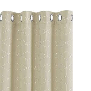 Eyelet Diamond Foil Printed Curtains