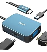 USB C HUB, AVACON 6-in-1 USB C to dual HDMI adapter Hub with VGA, USB 3.0, 3.5mm Audio and 100W P...