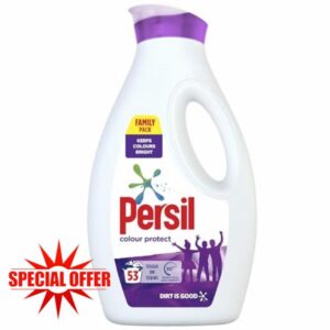 Persil Colour Laundry Washing Liquid Detergent keeps colours bright 100% recyclable bottle 1.431 L (53 washes)