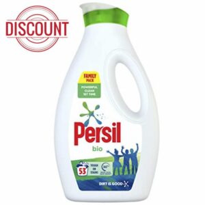 Persil Bio Laundry Washing Liquid Detergent stain removal first time 100% recyclable bottle 53 wash 1.431 l