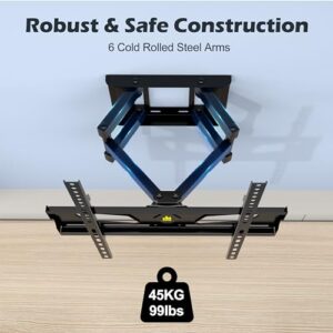 Swivels Tilts Extends Dual Articulating Arms Full Motion TV Wall Bracket