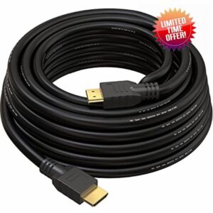 10M HDMI Cable v1.4 by True HQ™ | HIGH SPEED Long Lead with Ethernet ARC 3D | Full HD 1080P PS4 Xbox One Sky HD TV Laptop PC Monitor CCTV | Black & Gold Plated