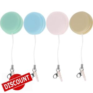 4 Pack Macaron Phone Screen Cleaner Macaron Computer Screen Cleaner Wipe Touch Screen Cleaner with Case Mobile Phone Screen Wipes Glass Cleaning Wipes Key Pendant for Smart Computer Tablet Phone