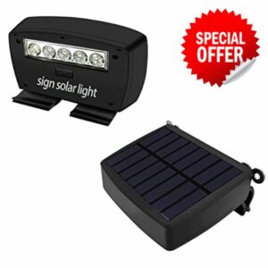 Solar Power Deck LED Light Clip-On Yard Security Sign Spotlight (Large Capacity Battery