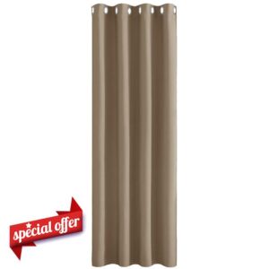 PONY DANCE Blackout Window Curtain - Thermal Insulated Eyelet Top Curtains Drapes for Energy Saving Nursery Light Blocking Wide Draperies for Living Room