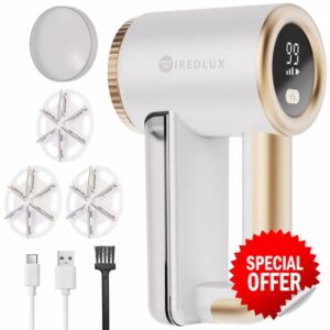 Electric Lint Remover WiredLux - Rechargeable Fabric Shaver Bobble Remover for Clothes & Furniture - Adjustable 3-Speed