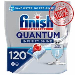 Finish Quantum Infinity Shine Dishwasher Tablets Bulk | Scent : REGULAR | Size : 120 Dishwasher Tabs | For Sparkling Clea
