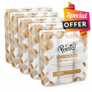 Amazon Brand - Presto! 2-Ply Embossed Toilet Tissues