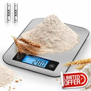 Duronic Kitchen Scales KS1007 for Baking Postal Parcel Weigh 10KG Capacity| Silver | Tare | 1g Precisio