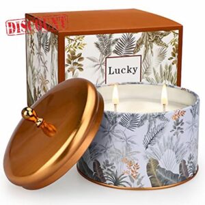 Christmas Scented Candles Gifts for Women CREASHINE 14.1oz Large Soy Candles Dual Wicks Ladies Birthday Gifts Perfume Set Relaxing Candle for Home 50 – 65 Hours Burn Time
