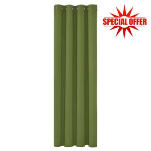 Deconovo Christmas Decorations Solid Curtain Blackout Curtain Material Curtain Eyelet Blackout Thermal Insulated Ring Top Curtain for Bedroom 52"x 54" Green 1 PANEL