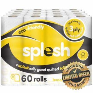 Splesh by Cusheen 3-ply Toilet Roll - Lemon Fragrance (60 Pack) Soft