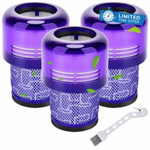 Rebirthcare 3 Pack V11 Filter for Dyson V11 Absolute V11 Animal V11 Torque Drive V15 Detect SV14 Cordless Vacuum Filter Replacement Filters Parts Spares Washable