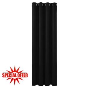 Deconovo Thermal Insulated Blackout Curtain Eyelet Curtain for Bedroom 52"x 90" Black 1 PANEL
