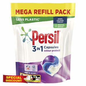 Persil 3 in 1 Colour Protect Laundry Washing Capsules keeps colours vibrant mega refill pack 50 Wash 1.350 kg