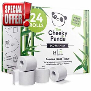 The Cheeky Panda Bamboo Toilet Rolls Bulk Buy – 24 Rolls of 3 Ply Toilet Paper | Plastic Free Packaging and Sustainable Tissue Paper | White