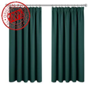 PONY DANCE Bedroom Blackout Curtains - 54 Drop Kitchen Curtains for Bedroom Pencil Pleat Thermal Window Chiristmas Panels for Light Blocking