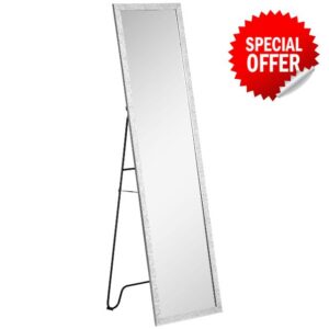 HOMCOM Full Length Mirror Free Standing Mirror Dressing Mirror with PS Frame Modern Wall Mirror for Living Room and Bedroom 34 x 144cm