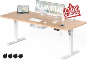 KAIMENG Electric Standing Desk 200x80cm with Cable Management Tray