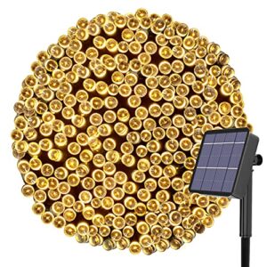 Kolpop 24M/79ft 240 LED Solar Powered Garden Lights Outside 8 Modes Waterproof Solar String Lights for Trees Patio Fence Wedding Party Christmas Decor (Warm White)