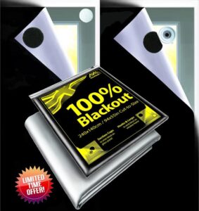 MaximoLife® Ultimate 100% Blackout Blind | Fits Any Window Size & Shape | 16X Suction Cups 25X Hook Tabs 32X Loop Tabs | Super Easy to Stick On and Take Down | Portable Travel Temporary Permane
