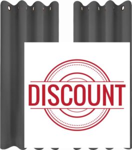 Utopia Bedding Blackout Curtains Grommet Thermal 2 Panels Drapes [Grey