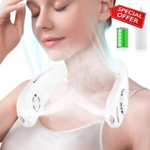 Neck Fan With Water Mist Spray-Portable Neck Fans for Women Rechargeable