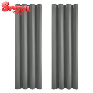 Deconovo 84 inch Drop Curtains Blackout Super Soft Bedroom Curtains Thermal Insulated Energy Saving Blackout Curtains for Kids Light Grey 46x84 Inch 2 Panels