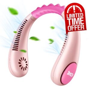 Urmaxs Portable Neck Fan for Kids 3+1 Speeds 360°Airflow