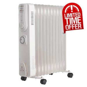 Oil Filled Radiator 11 Fin – Oil Heater Portable Electric Free Standing 2500W for Home