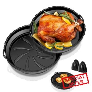 Alljia Silicone Air Fryer Liners Foldable 2.0 Version - Reusable 300g Durable Silicone Basket Air Fryer Accessories