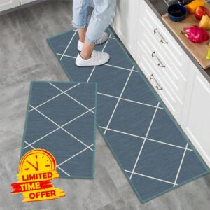 LY4U 2 Pieces Non Slip Kitchen Mat Kitchen Rug Set